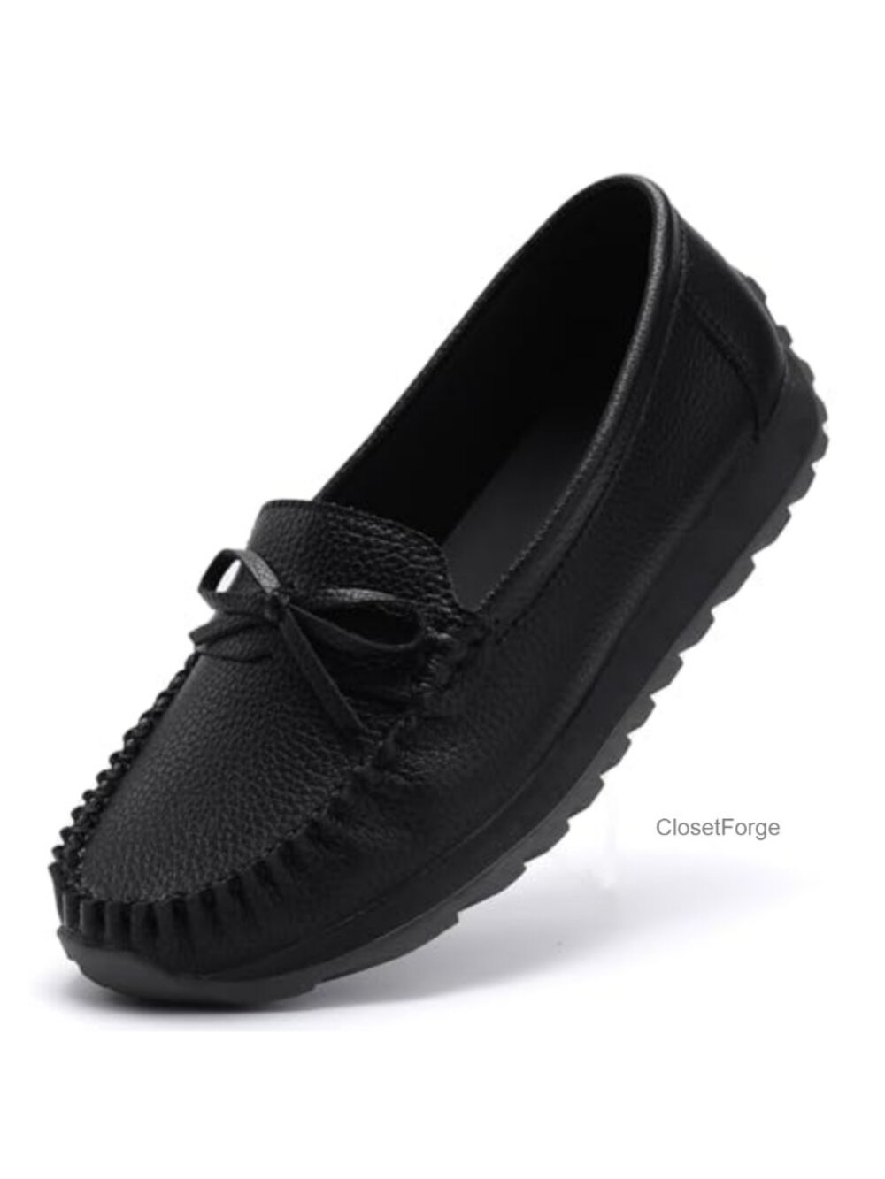 Faux Leather Loafers Women Lightweight Slip On Comfort Flats